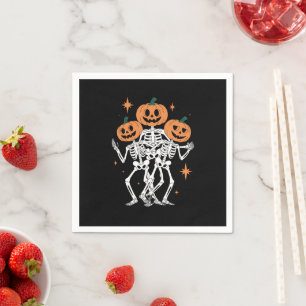 Servilleta De Papel Calabaza Esqueleto Halloween Calabaza Temporada Es