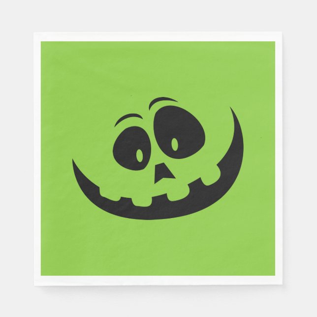 Servilleta De Papel Calabaza Face Green Halloween (Anverso)