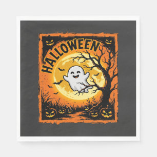 Servilleta De Papel Calabaza Fantasma de Halloween Árbol Embrujado