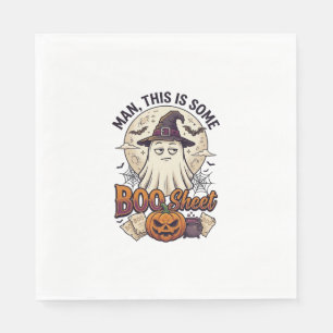 Servilleta De Papel Calabaza Fantasma Luna Halloween Caldera Hoja Boo