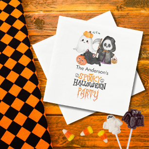 Servilleta De Papel Calabaza Fantasma Segador Lindo Gato Negro Hallowe