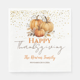 Servilleta De Papel Calabaza feliz de Acción de Gracias