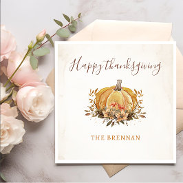 Servilleta De Papel Calabaza Floral Caída Ropa de Acción de Gracias