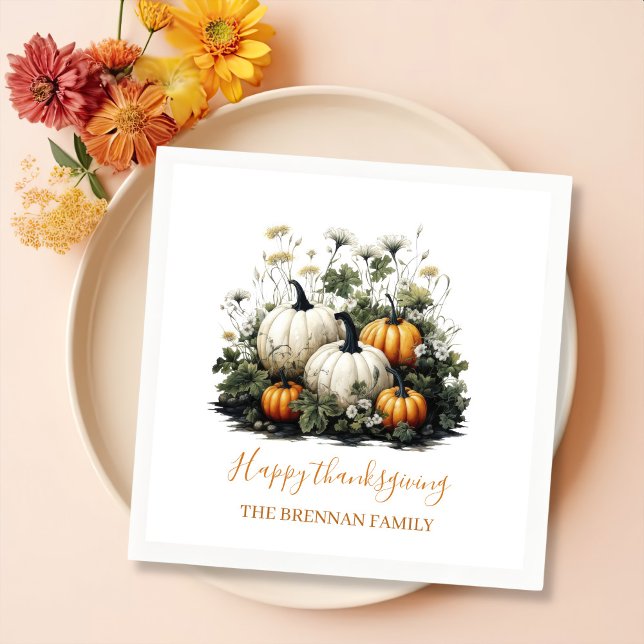 Servilleta De Papel Calabaza Floral Caída Ropa de Acción de Gracias (Subido por el creador)