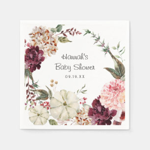 Servilleta De Papel Calabaza floral elegante   Baby Shower