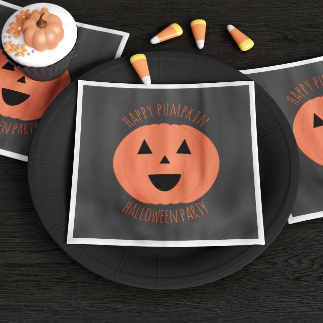 Servilleta De Papel Calabaza linda feliz Fiesta de Halloween (Happy Pumpkin Day! Cute napkins for your Halloween party or thanksgiving)