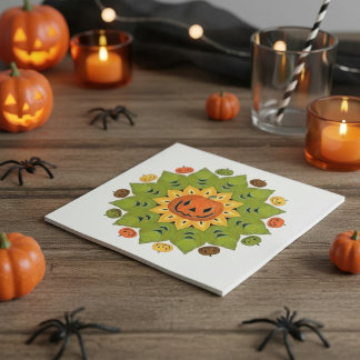 Servilleta De Papel Calabaza Linterna de Halloween Flor