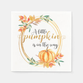 Servilleta De Papel Calabaza Naranja acuarela deja caer Baby Shower