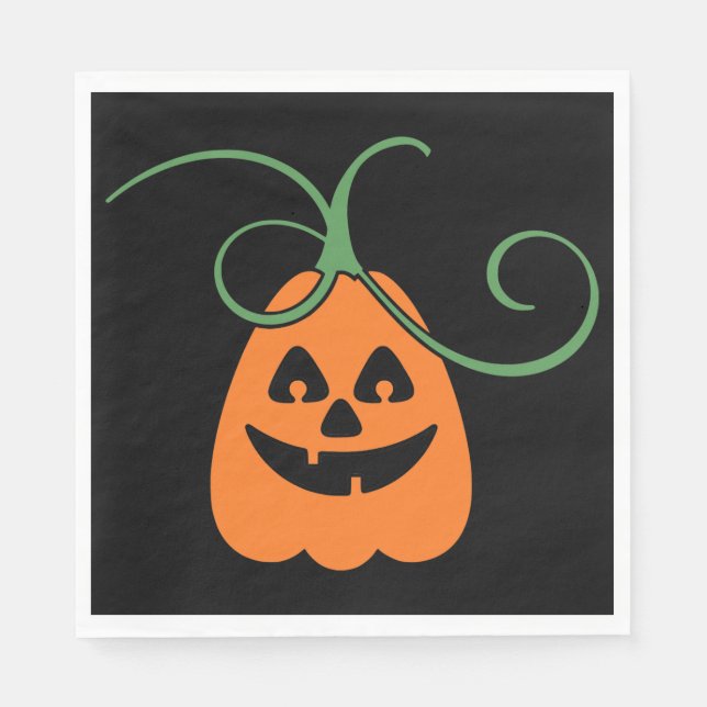 Servilleta De Papel Calabaza Naranja, Halloween (Anverso)