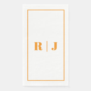 Servilleta De Papel Calabaza Naranja Monograma Simple Boda Otoño
