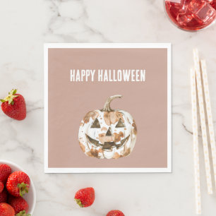 Servilleta De Papel Calabaza Naranja Vaquera Occidental de Halloween V
