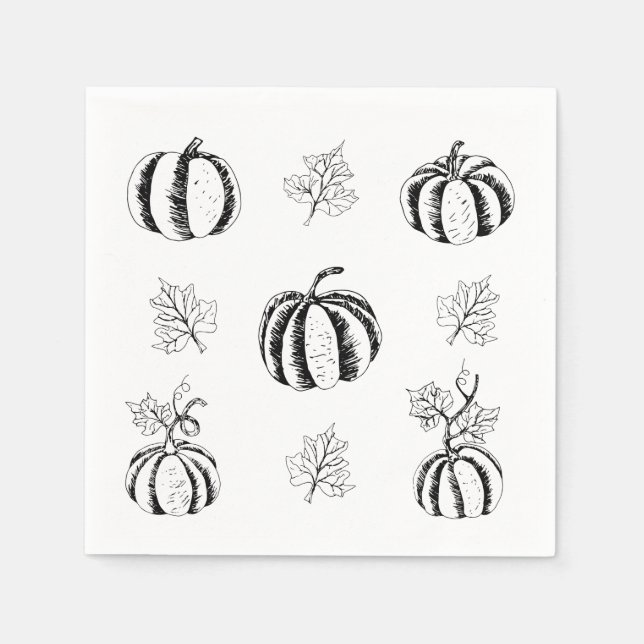 Servilleta De Papel Calabaza negra para Halloween (Anverso)