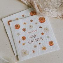 Calabaza Neutral Otoño Floral Baby Shower