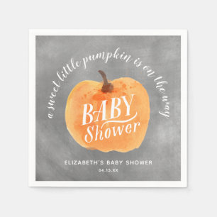 Servilleta De Papel Calabaza otoñal Chalkboard Baby Shower