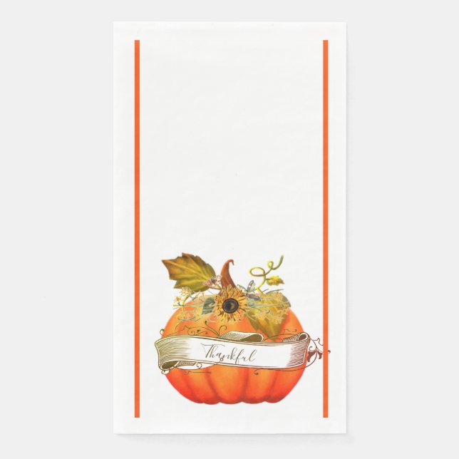 Servilleta De Papel Calabaza otoñal personalizable (Anverso)