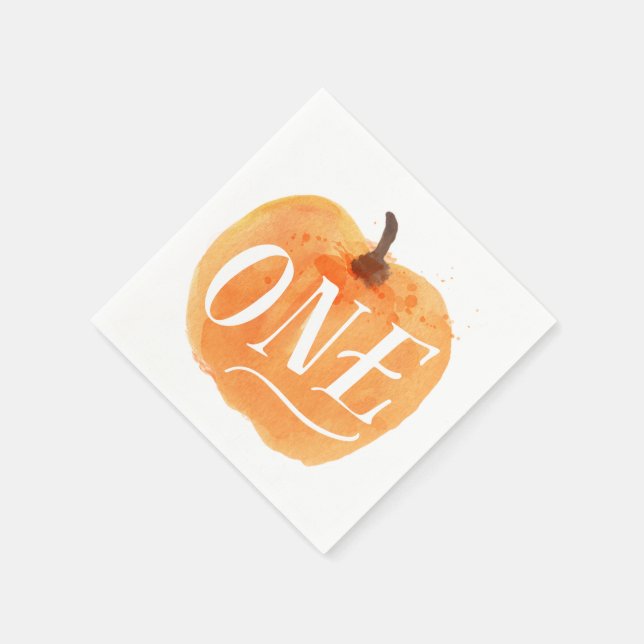 Servilleta De Papel Calabaza otoño | Primer cumpleaños (Borde)