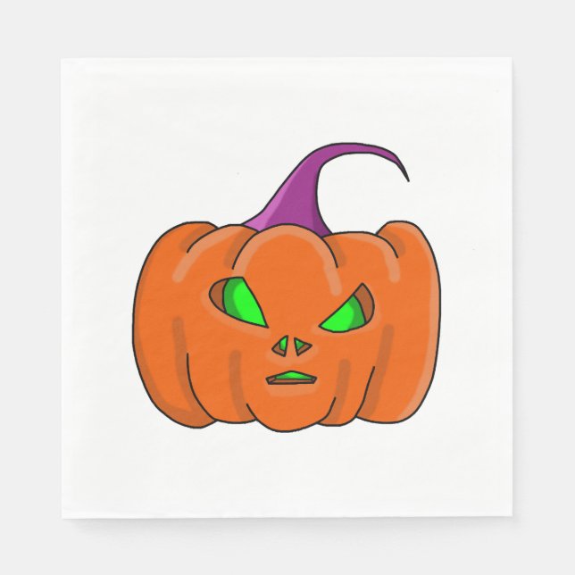Servilleta De Papel Calabaza para Alien Halloween (Anverso)