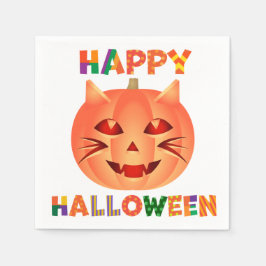 Servilleta De Papel Calabaza para gatos de Halloween