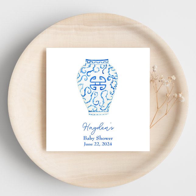 Servilleta De Papel Calabaza personalizada Ginger Jar de la serie azul (Subido por el creador)