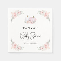 Calabaza rosa Baby Shower Napkin
