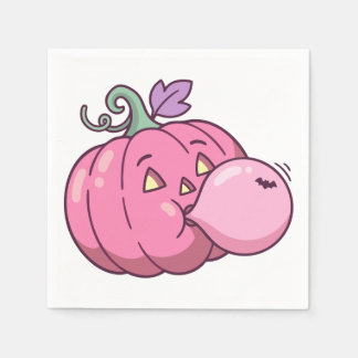 Servilleta De Papel Calabaza rosa burbuja chicle Halloween pastel ador