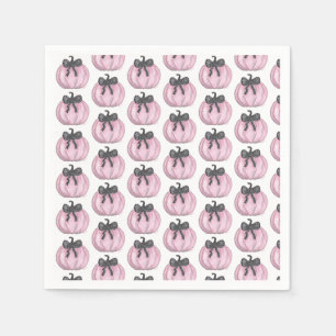 Servilleta De Papel Calabaza rosa con arco negro
