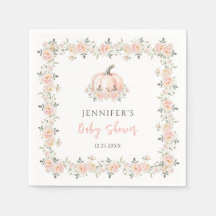 Calabaza rosa floral pequeña caída bebé ducha de b