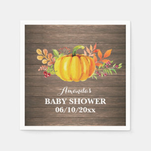 Servilleta De Papel Calabaza Rústica Caída Baby Shower Napkin