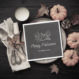 Servilleta De Papel Calabaza simple Rustic Chalkboard Halloween Party