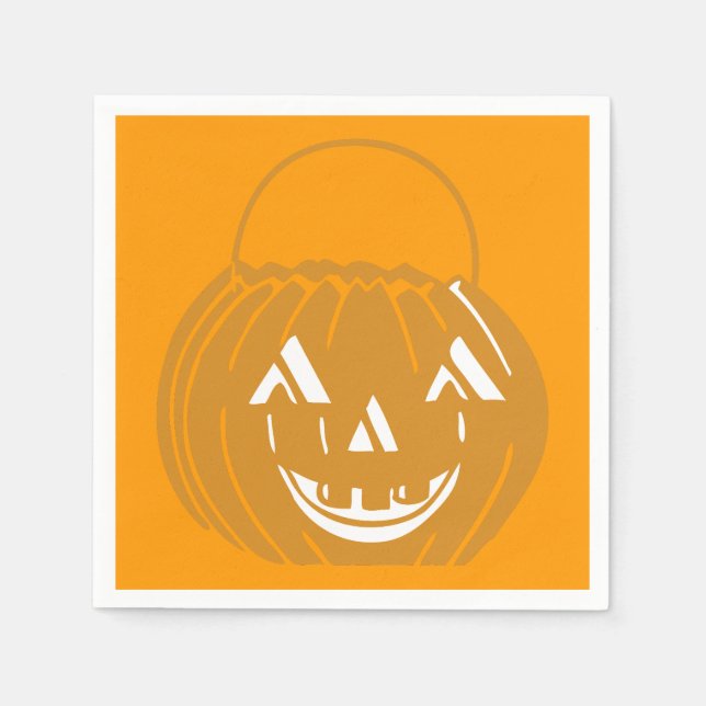 Servilleta De Papel Calabaza sonriente de papel Naranja de calabaza (Anverso)