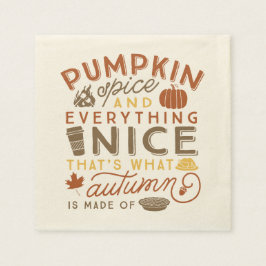 Servilleta De Papel Calabaza Spice Typographic Cocktail Napkin