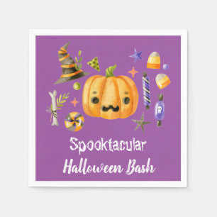 Servilleta De Papel Calabaza Spooktacular Halloween Bash Fiesta Purple