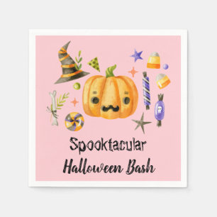 Servilleta De Papel Calabaza Spooktacular Halloween Bash Fiesta Rosa