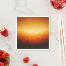 Calabaza Sunset Fall Gradiente Decoración Napkins