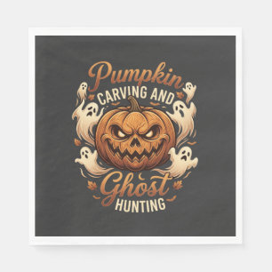 Servilleta De Papel Calabaza Tallada Fantasmas Cazadores Halloween Esp
