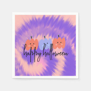 Servilleta De Papel Calabaza Tie Dye Halloween Dibujada a Mano