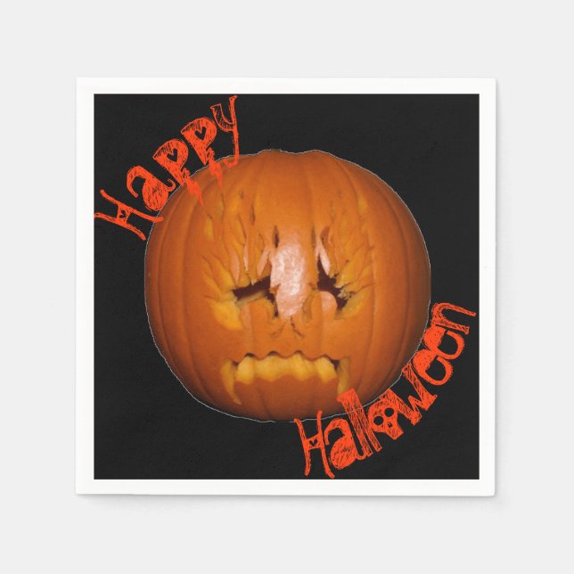 Servilleta De Papel Calabaza, tristes llamas (Anverso)