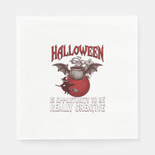Servilleta De Papel Calabaza Voladora Bruja Fantasma Murciélago de Hal