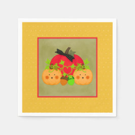 Servilleta De Papel Calabaza y bellota octubre Halloween