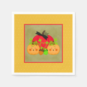Servilleta De Papel Calabaza y bellota octubre Halloween
