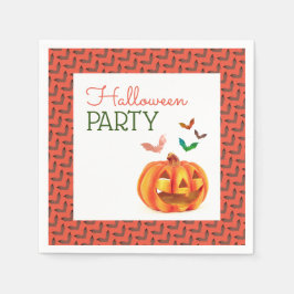 Servilleta De Papel Calabaza y murciélagos, fiesta de Halloween