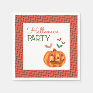 Servilleta De Papel Calabaza y murciélagos, fiesta de Halloween