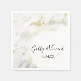 Servilleta De Papel Calabazas Bodas de acuarela de hidrangea blanca