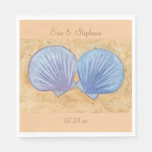 Servilleta De Papel Calabazas Bodas de azadones azules y moradas (Anverso)
