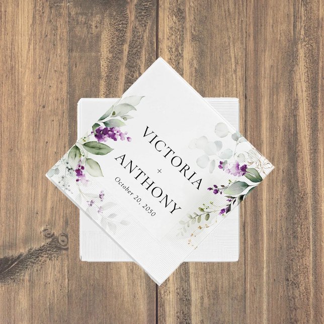 Servilleta De Papel Calabazas Bodas de Lavender Purple Greenery (Subido por el creador)
