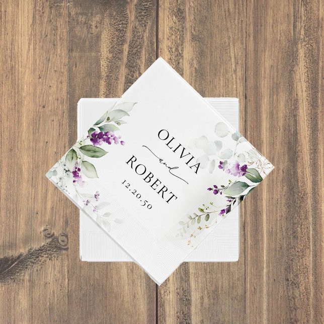 Servilleta De Papel Calabazas Bodas de Lavender Purple Greenery (Subido por el creador)