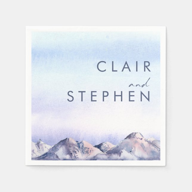 Servilleta De Papel Calabazas Bodas de Winter Mountain Sunset (Anverso)