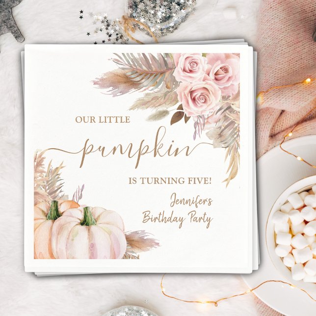 Servilleta De Papel Calabazas Cumpleaños Chica Boho Otoño  (Subido por el creador)