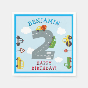 Servilleta De Papel Calabazas de 2º cumpleaños para transporte