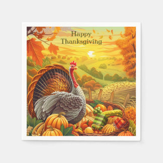 Servilleta De Papel Calabazas de Acción de Gracias de Turquía de otoño